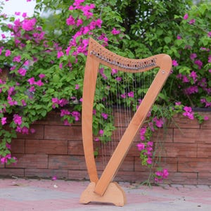 Harp 26 Strings Celtic Lever Harp, Folk Harp, Irish Music | Handmade with Beech Wood | Comes with Carry bag, and Tuning Wrench