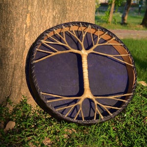 Shaman Drum | Natural deer Skin| 18&#39;&#39; 20&#39;&#39; 22&#39;&#39; 24&quot; |Deer Skin | Leather Style Handle | Musical Gift