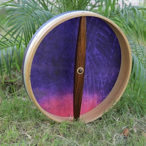 Shaman  Drum | Natural Rein deer Skin| 18&#39;&#39; 20&#39;&#39; 22&#39;&#39; 24&quot; |Leather Handle   Drum| Tree Life Style  | Musical Gift
