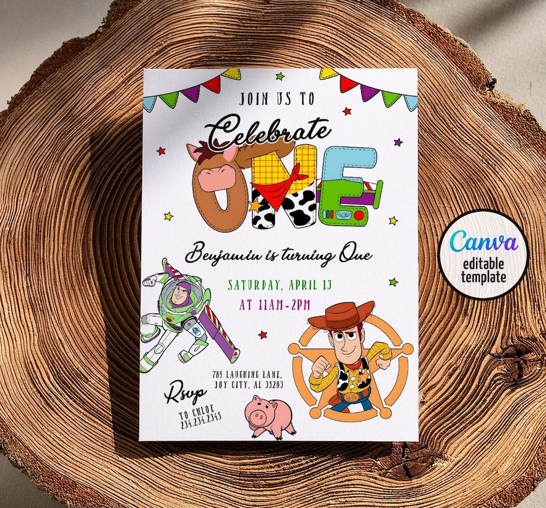 Woody First Rodeo Invite Toy Story Woody Invitation, 1st Bday to Infinity Beyond Editable ...