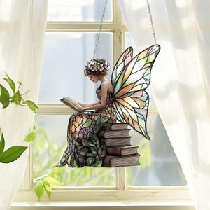 Schmetterling Fee Ornament aus Acryl: Buchliebhaber Geschenk, Garten Dekoration