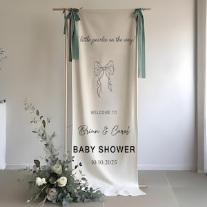 Custom Baby Shower Sign, Personalized Party Baby Shower Sign, Fabric Baby Shower Sign, Hello Baby Sign, Baby Shower Decor, Baby Shower Sign