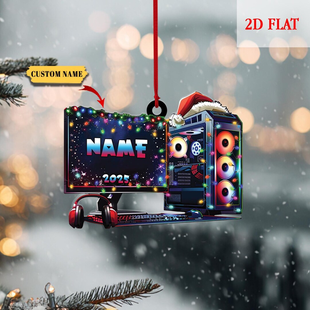 Gamer Setup Ornament – Custom RGB PC With Screen and Headset ...