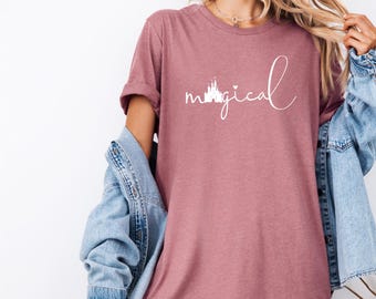 Camiseta mágica, camiseta del castillo mágico, camiseta mágica de Disney, camiseta de Disneyland, camiseta de viaje a Disney, camiseta de Disneyworld, castillo de Disney
