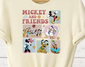 Camiseta retro de Mickey y sus amigos, camisetas de Mickey, Minnie y Donald, camiseta de Daisy, Goofy y Pluto, camisetas familiares para viajes a Disneyland, lindo regalo de los amigos de Disney