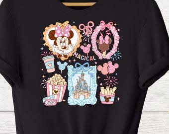 Vintage Minnie Shirts, Disney Popcorn Tees, Retro Disney Snacks Tees, Disney Popcorn Cookie Tees, Disney World Trip Tees, Magical Disney Tee