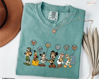 Comfort Colors Retro Disney Safari Tee, Disney Animal Kingdom Shirt, Disney Safari Balloons Tee, Disney Characters Safari Balloon T-Shirt