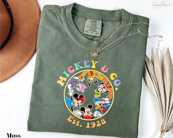Comfort Colors Mickey and Co T-Shirt, Mickey and Co. Est. 1928 Gift, Mickey And Friends Shirt, Trendy Disney Trip Tee, Family Matching Shirt