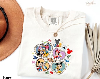 Comfort Colors Disney Friends Frame Shirt, Cute Mickey & Friends Tee, Trendy Disney T-Shirt, Disney Friends Collage Shirt, Mickey Co Gift