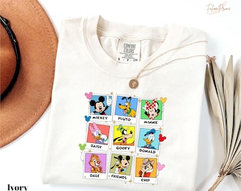 Comfort Colors Vintage Disney Polaroid Tee, Mickey And Friends Polaroid Shirt, Retro Mickey And Friends Shirt, Disney World Trip T-Shirts