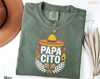Camisetas Comfort Colors Papa Cito Cinco de Mayo, Camisetas Familiares para Papá Mexicano, Camisetas Familiares para el Cinco de Mayo, Camisetas Lindas para Papá Mexicano, Camiseta de Fiesta Papa Cito