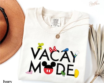 Comfort Colors Disney Vacay Mode T-Shirt, Mickey Vacay Mode Shirt, Mouse Vacation Tee, Disneyworld Tee, Disney Family Vacation Trip Shirt