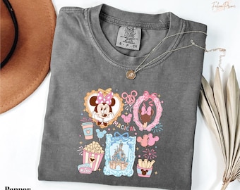 Comfort Colors Vintage Minnie Mouse Tee, Minnie Magical Popcorn T-Shirt, Disney World Magical Tee, Magical Disney Tee, Funny Disney Trip Tee
