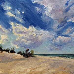 Blueberry Morning- archival giclee print, signed - lake Michigan wall art - great lakes art. beach art