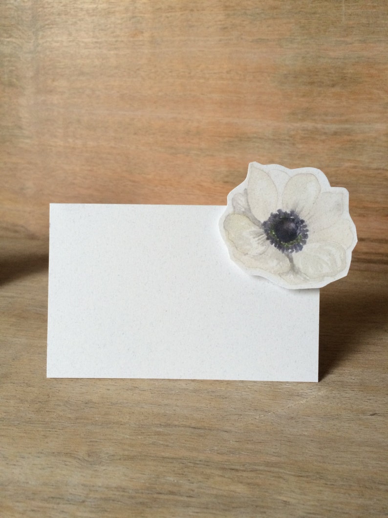 escort card for events Anemone Flower- Small Tented Card parties weddings Place card