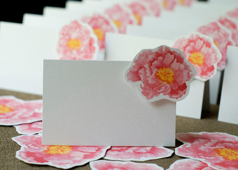 Peony Place cards for events weddings parties and holiday entertaining