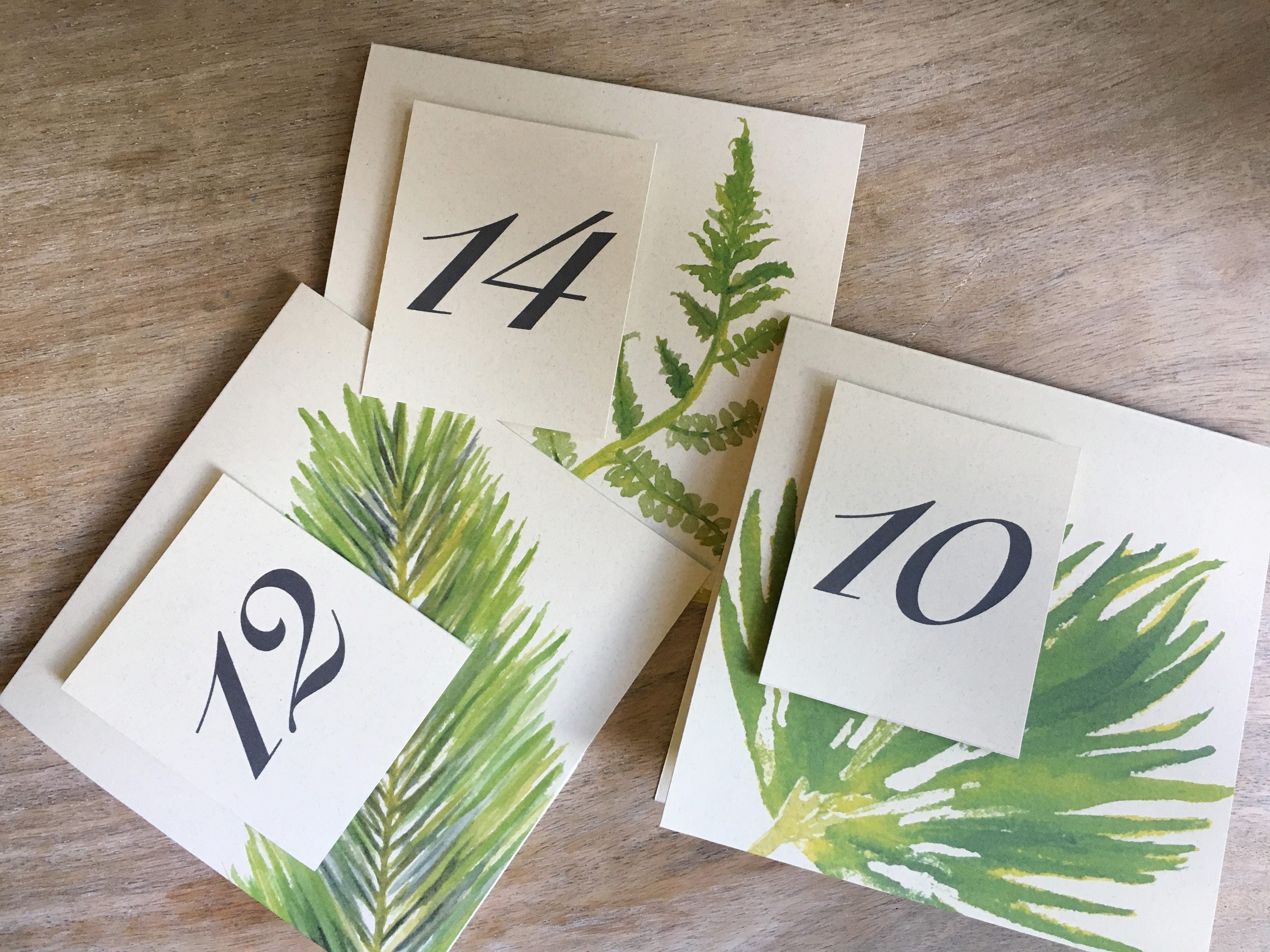 Summer Greenery Table Number Tents For Events Weddings Etsy
