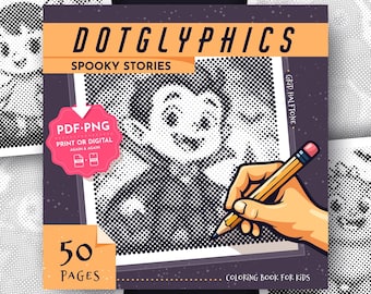Spooky Stories DotGlyphics Coloring Book: 50 Hidden Dot Pictures (PDF & PNG)