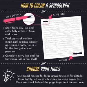Lineglyphics Spooky Playtime Coloring Book: 50 Hidden Spiral Pictures (PDF & PNG) image 2