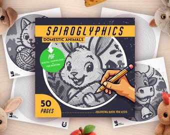 Coloriage spiroglyphes animaux domestiques : 50 motifs en spirale relaxants (fiches d'exercices PDF)