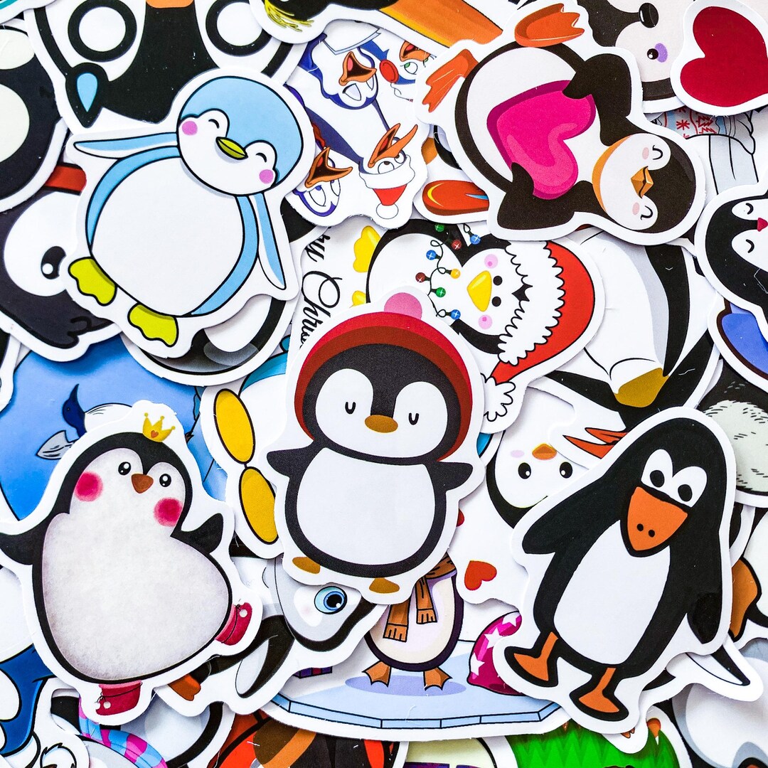 100 Random Stickers, Penguin Sticker Pack, Holiday Stickers, Animal ...