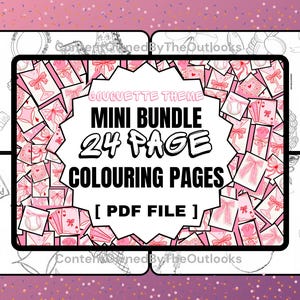 Mini Bundle 24 Seiten|Ausmalseiten zum Thema Coquette|Digitale Ausmalseiten|Süße Digitale Malseiten