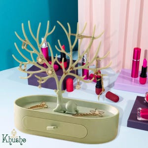 Vintage Tree Jewelry Stand: Elegant Earring Necklace Holder
