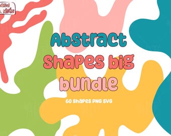 Abstract Shapes Big Bundle | Geometric & Organic Shapes | 60 SVG and PNG | Digital Download
