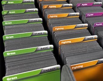 Pokemon Card Dividers. 92 Plastic Dividers for Pokemon Card Storage Boxes and Decks.