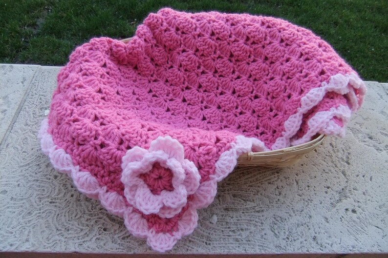 Baby girl blanket Crochet baby blanket Bubble Gum Pink Etsy