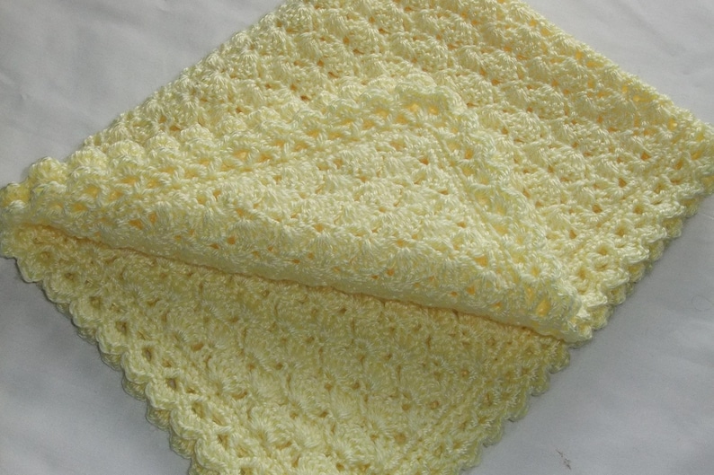 Baby Girl blanket Crochet baby blanket Lemon Yellow car seat/stroller/travel blanket Baby girl shower gift Crochet baby girl blanket image 1