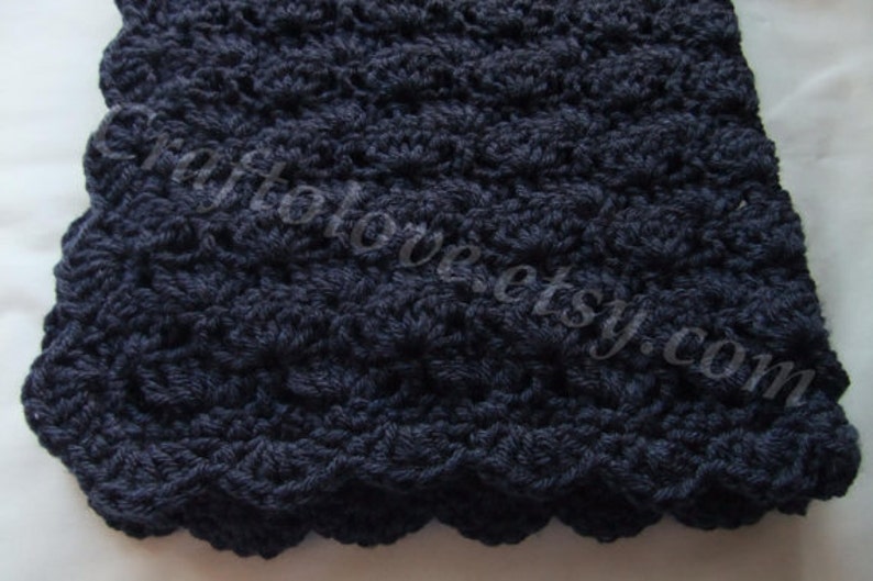 Baby Boy blanket Crochet baby blanket Navy Blue Stroller/Travel/Car seat blanket Baby blanket Baby boy shower gift Baby boy gift image 2