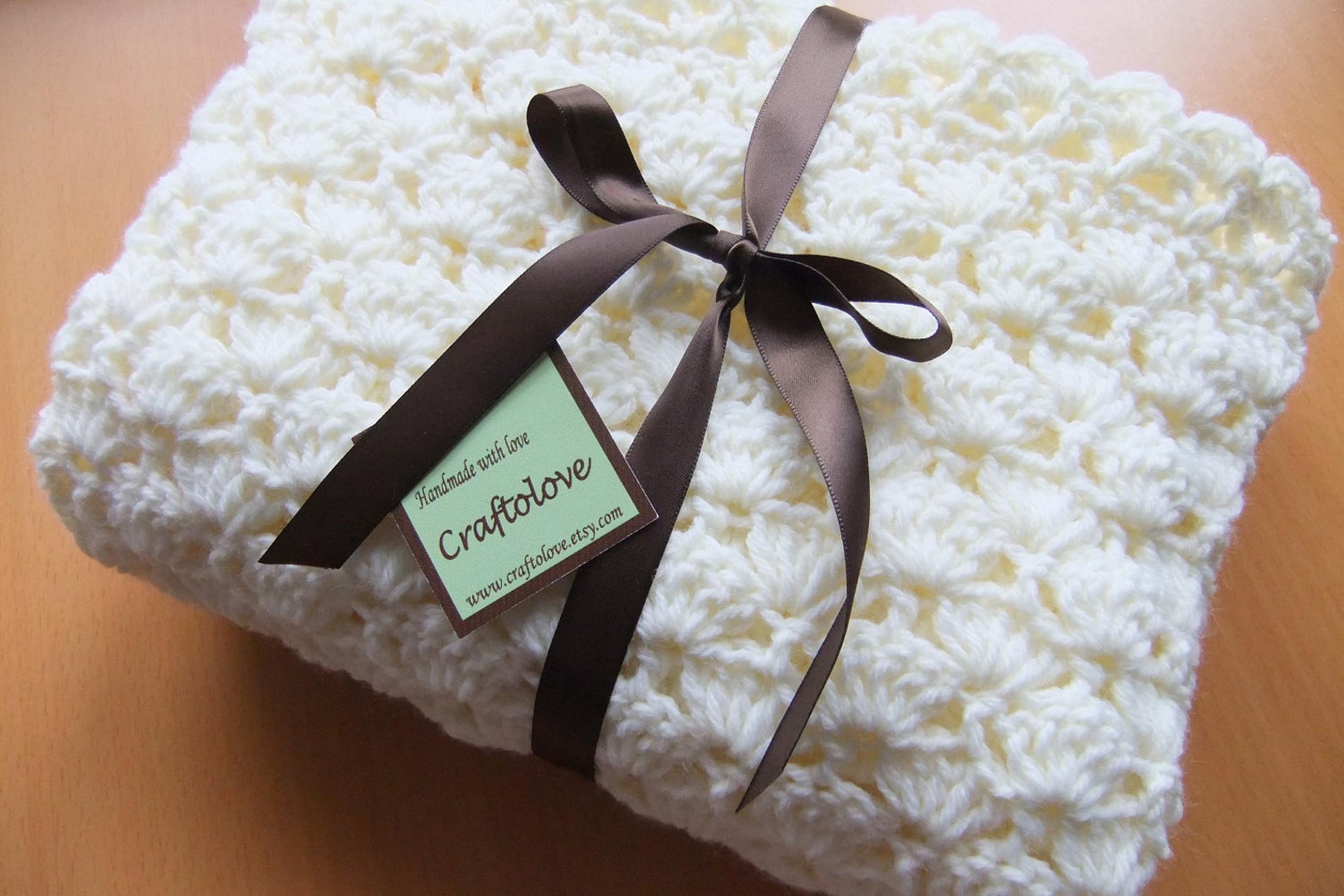 Baby Girl Blanket Baby Boy Blanket Crochet Baby Blanket Crib Size Antique White Shells Baby