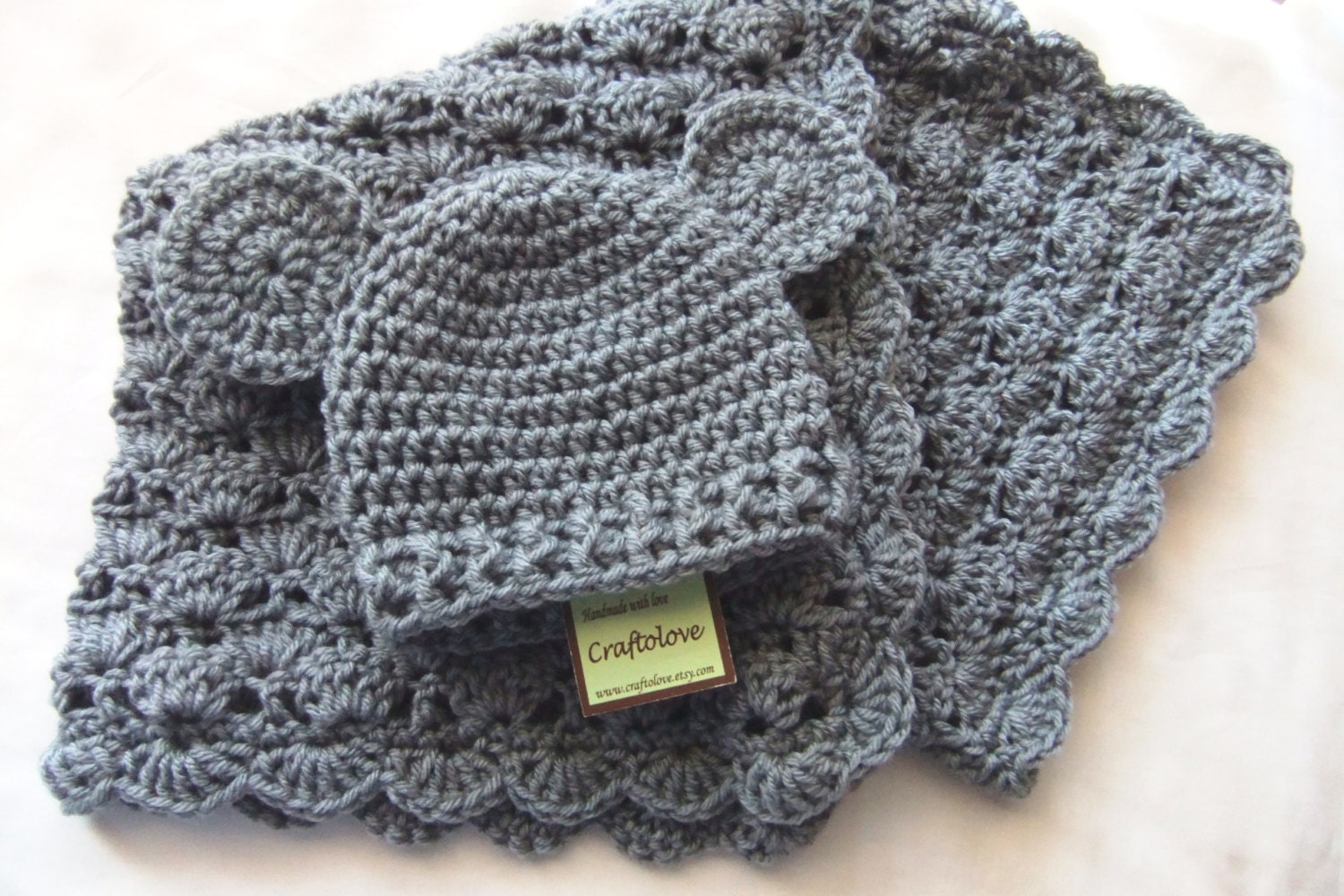 Baby Shower Gift Set Crochet Baby Blanket Baby Boy and Etsy