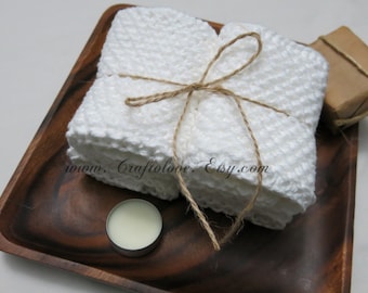 Baby washcloths - Baby wash cloths - 100% cotton washcloths - Knit dishcloth- Knit washcloth- Baby shower gift- New home Housewarming gift