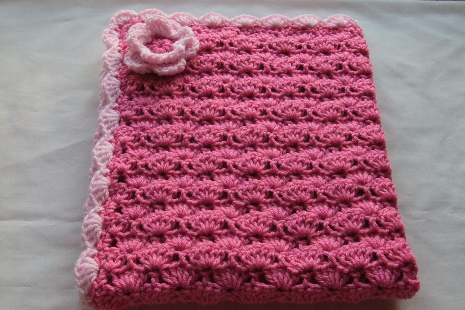 Baby girl blanket Crochet baby blanket Bubble Gum Pink Etsy