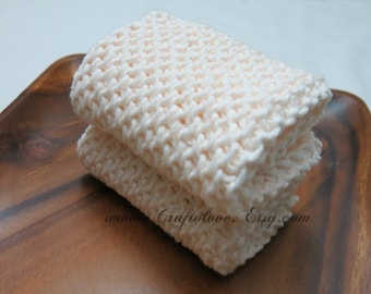 Baby washcloths - Baby wash cloths - 100% cotton washcloths- Hand Knit dishcloths- Hand Knit washcloth- Baby shower gift- Housewarming gift