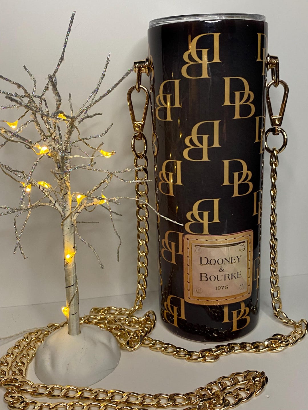 Dooney & Bourke Inspired Purse Tumbler 20 Oz Skinny W/ Detachable