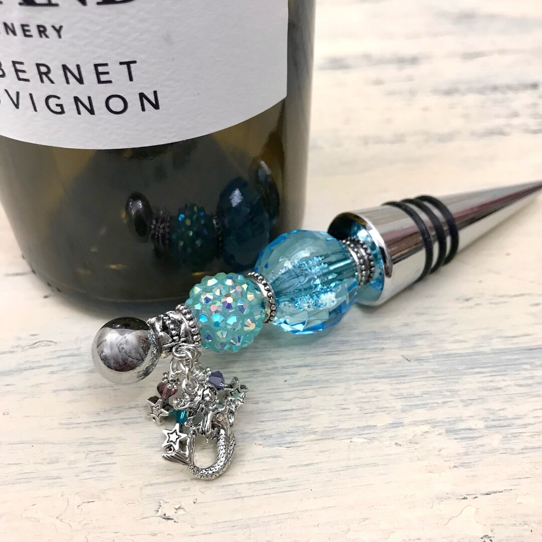 Mermaid Wine Bottle Stopper, Mermaid Themed Wine Cork, Sea Wine Stopper