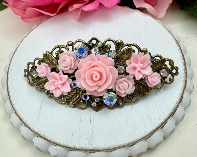 Flower Har Barrette Gold Metal Har Clp For Weddng Barrettes For