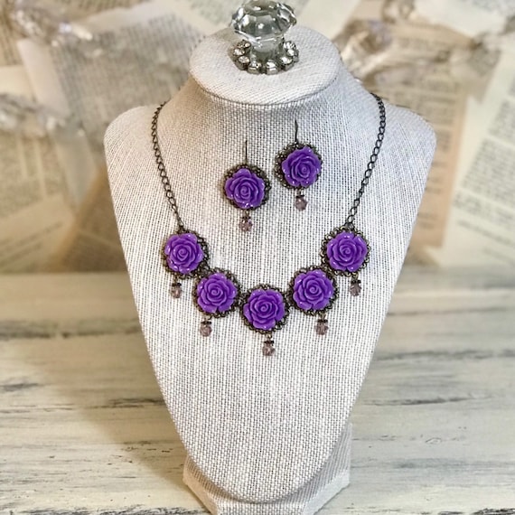 Buy Polymer Clay Flower Necklace, Acrylic Lilac Rose Necklace, Purple  Flower Necklace. Y2k Jewelry, Plastic Floral Necklace, Aesthetic Jewelry  Online in India - Etsy