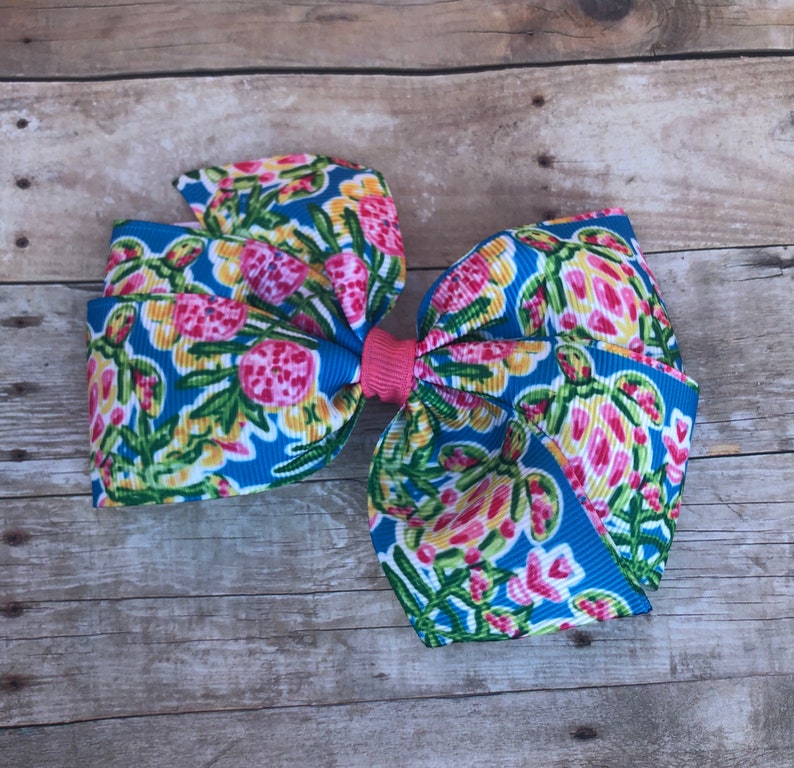tropical kids accessory resort hair girl Pink Sea Turtles Print Bow by Cheryl/'s Bowtique beach teen cruise
