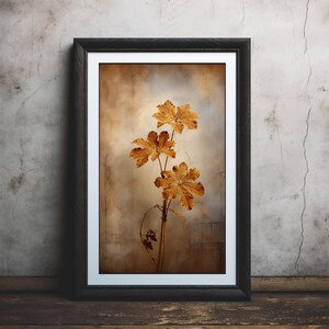 Foglie autunnali, illustrazione botanica vintage, decorazione murale retrò per la tua casa, ottima idea regalo, ottima qualità di stampa #064