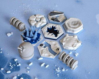 Battle of Hoth Hexes + Shield Generator and Ion Cannon 3D 39 pieces Standard Set