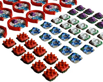Cyclades Legendary Edition 3D Printed Buildings, Markers & Tokens  versions of larger metropolises