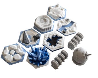 Battle of Hoth Hexes + Shield Generator and Ion Cannon 3D 50 pieces!!! Expanded Set