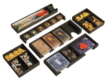 Insert Organizer for the board game Duel for Middle-earth + Alliances + Promo Tiles