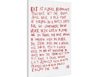 Stylistic Modern Canvas Print - Anthony Bourdain - Enjoy The Ride