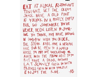 Stylistic Modern Print - Anthony Bourdain - Enjoy The Ride