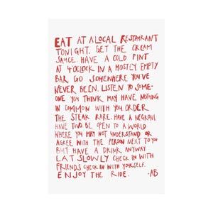 Stampa moderna stilistica - Anthony Bourdain - Enjoy The Ride